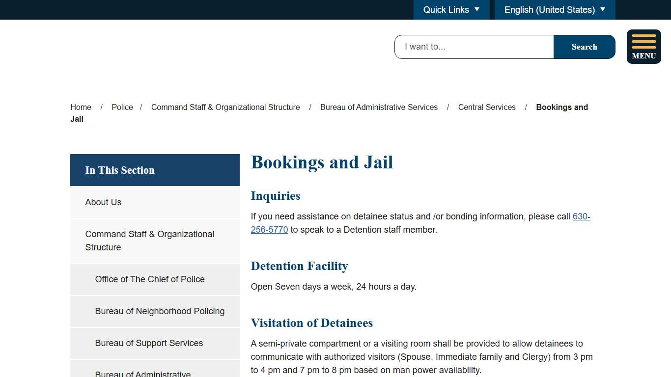 Bookings and Jail Aurora, IL Public Safety